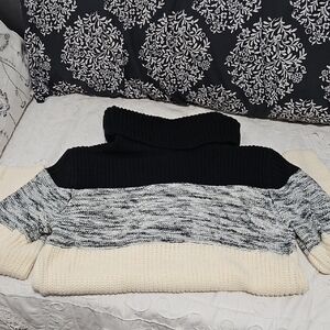 Colorblock Turtleneck Sweater
